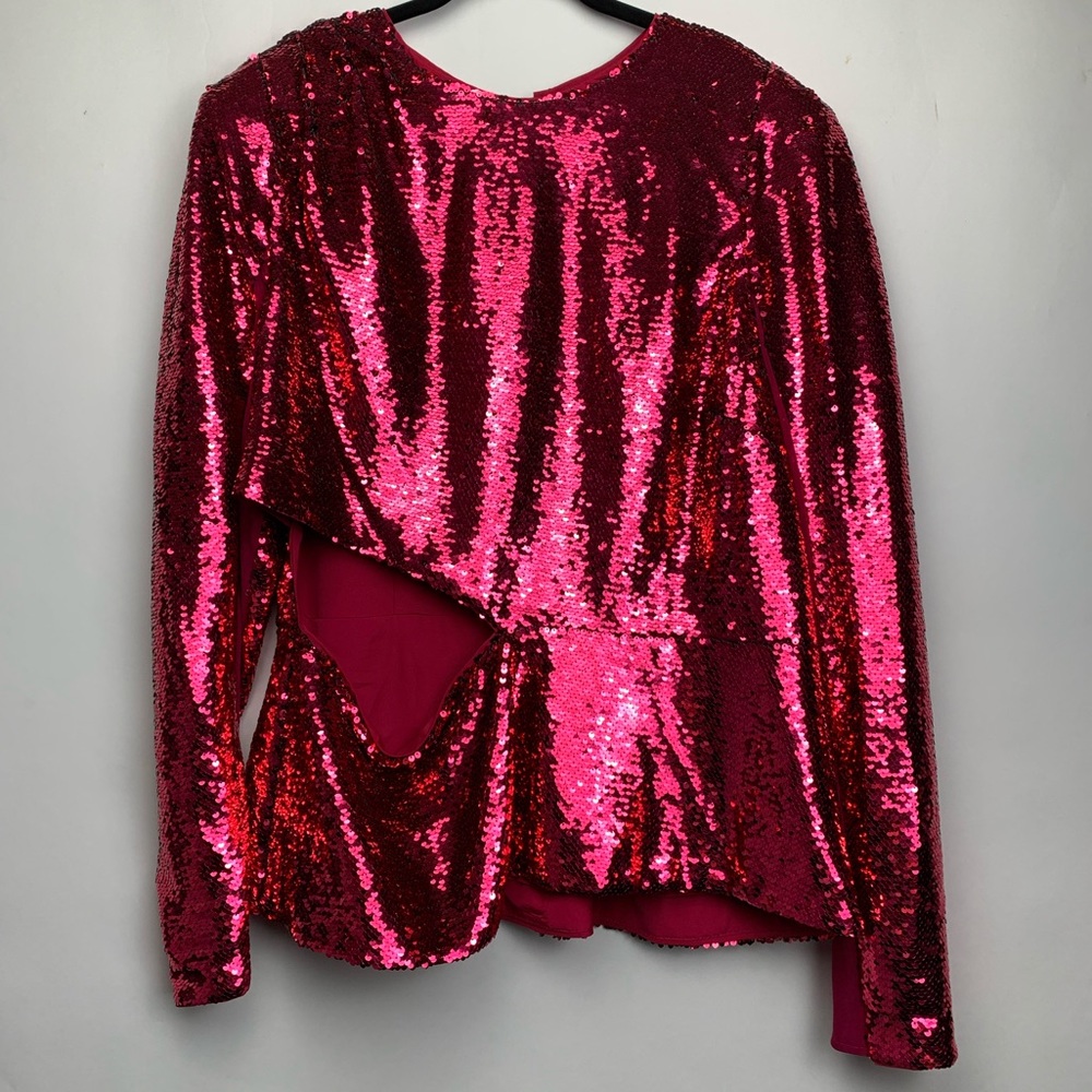 ASOS Red/Pink sequin long sleeve top